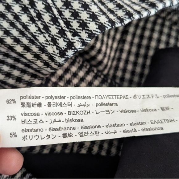 Zara Black and White High-rise Houndstooth Crop Pants - Picture 5 of 5